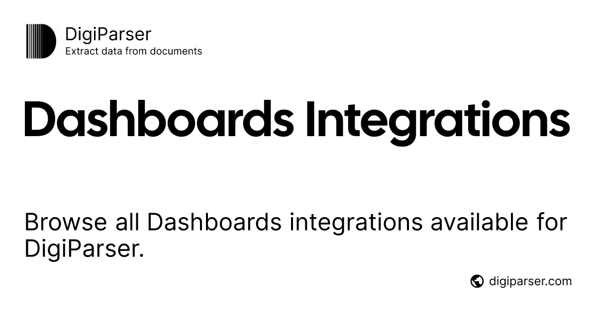 Dashboards Integrations - DigiParser