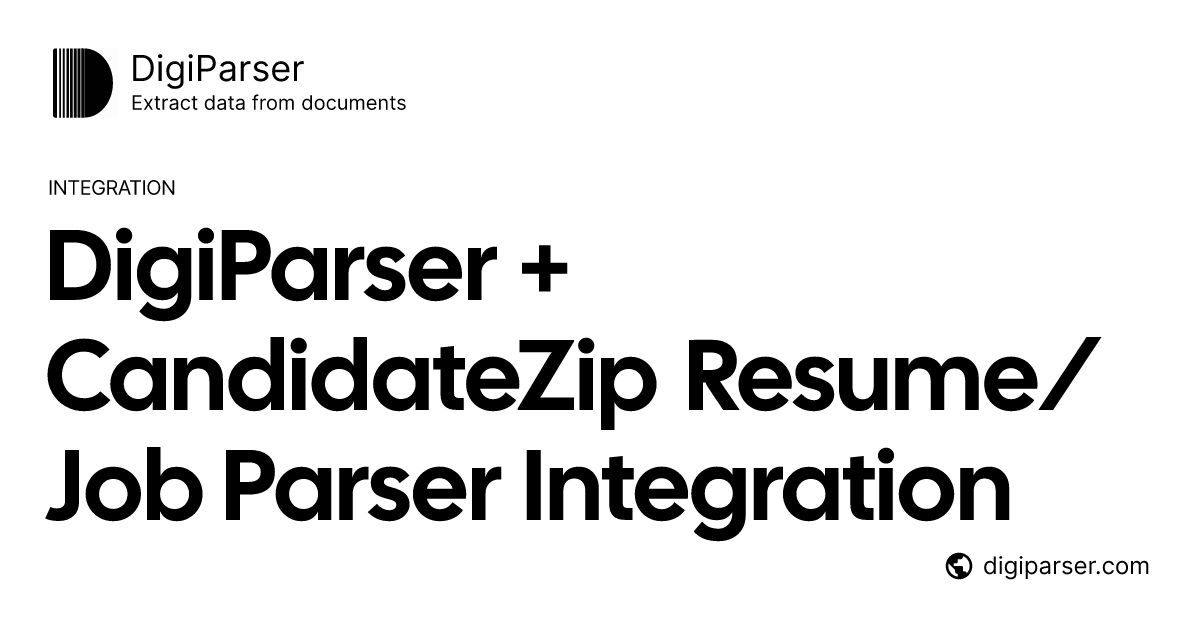 Connect DigiParser with CandidateZip Resume/Job Parser via Zapier ...